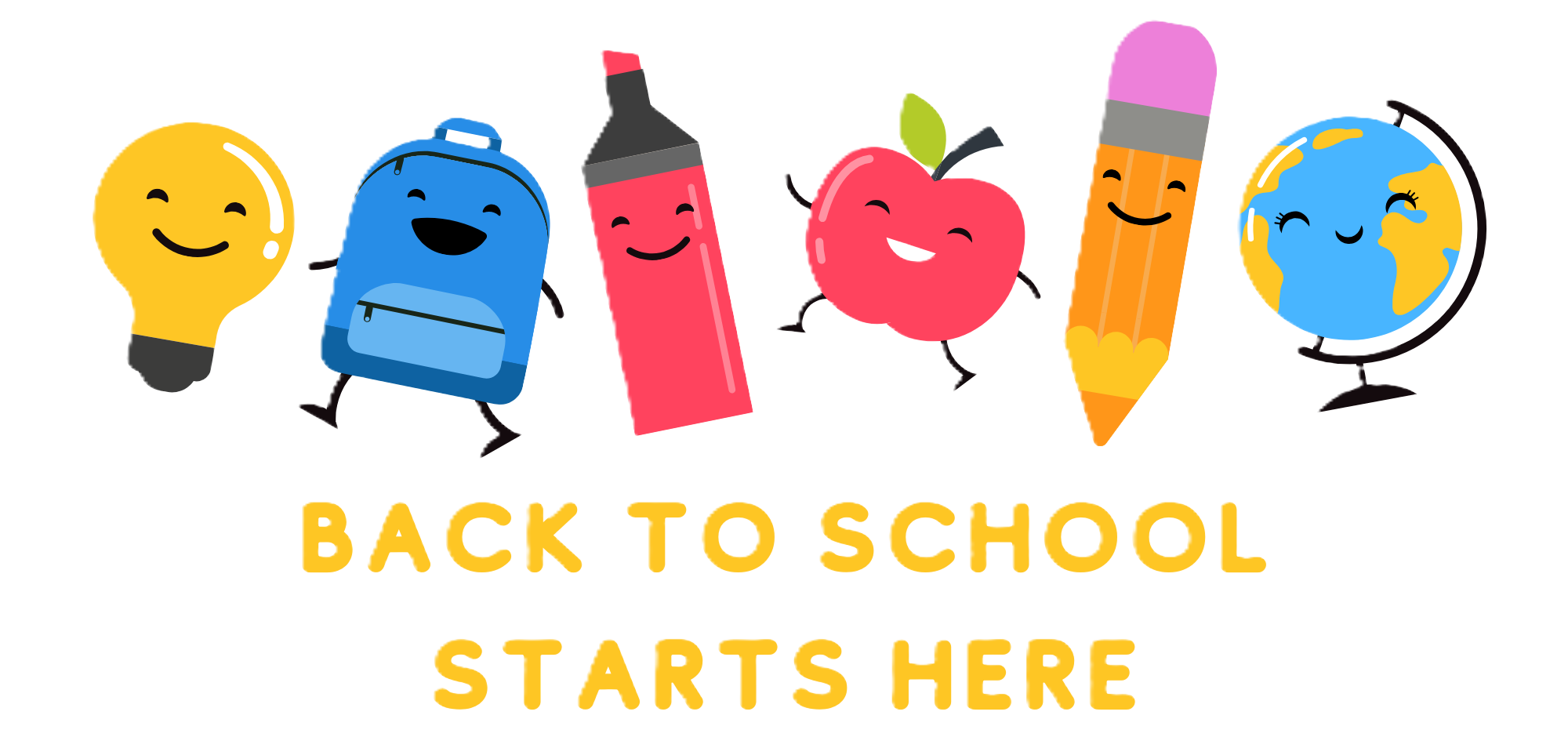 Colourful Illustrated Fun Back to School Card